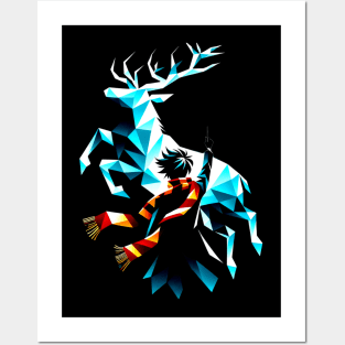 Summoning a Mystical Stag of Light - Geometric Art - Fantasy Posters and Art